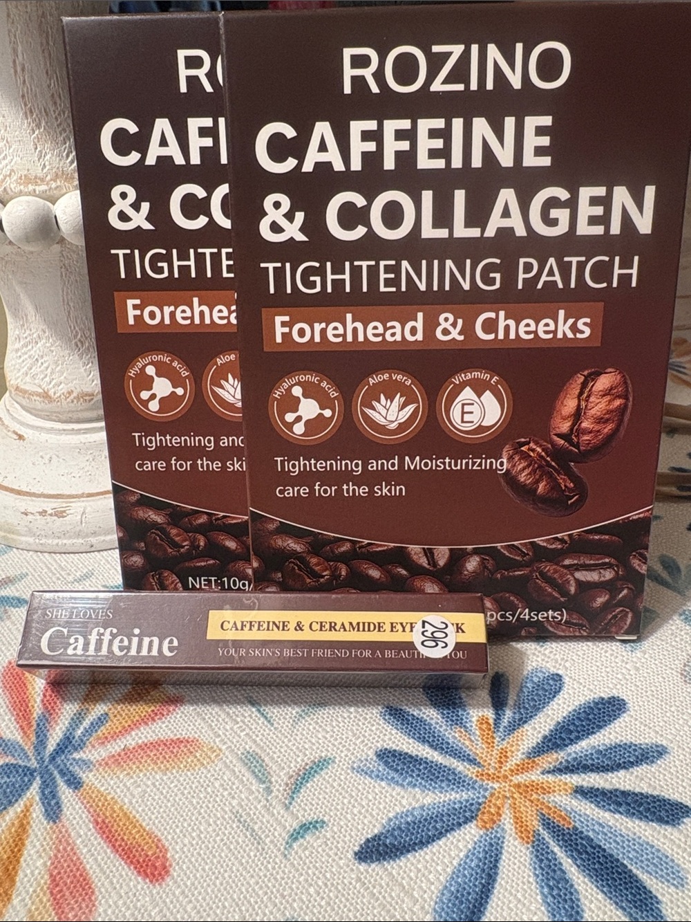 ROZINO Caffeine & Collagen Tightening Patch - Forehead & Cheeks - Brown